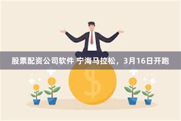 股票配资公司软件 宁海马拉松，3月16日开跑